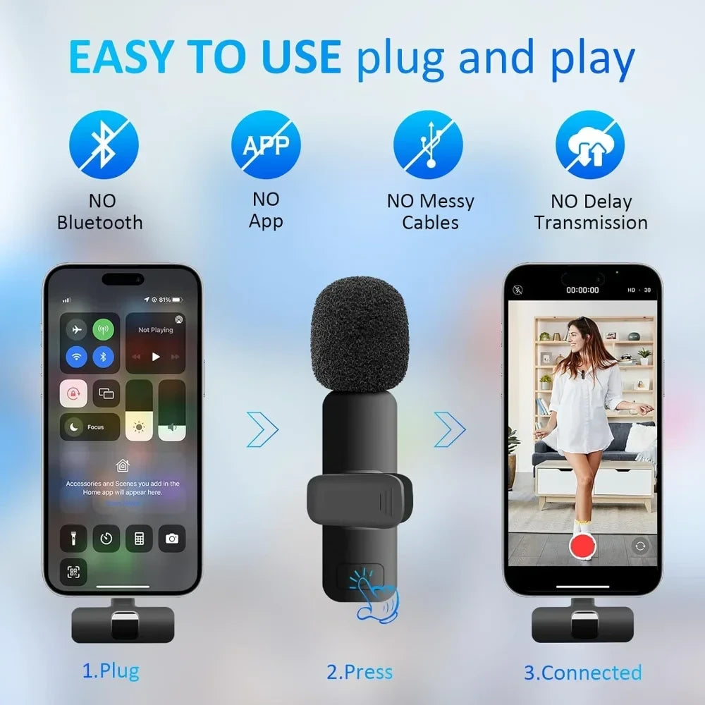 Wireless Clip-on Lavalier Microphone Set