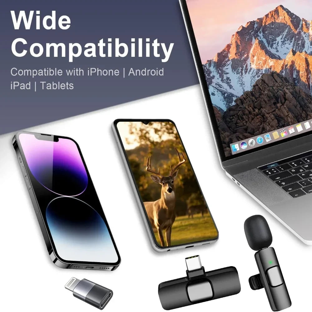 Wireless Clip-on Lavalier Microphone Set